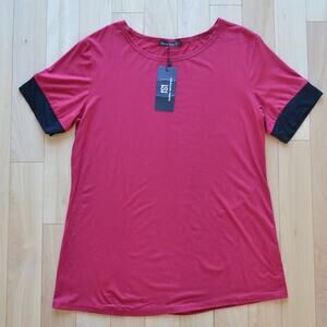 NWT Sarin Mathews Red Short Sleeve Tee Size L